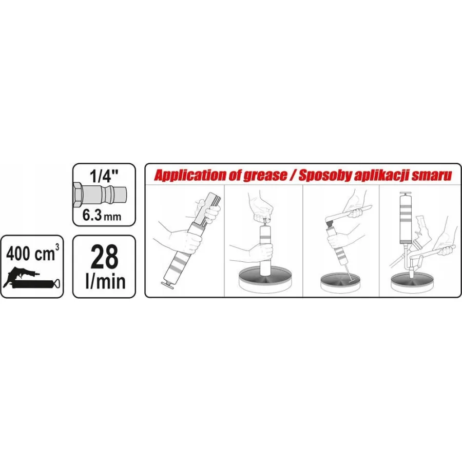 (A) SMAROWNICA RĘCZNA-PNEUMATYCZNA 400CM3 