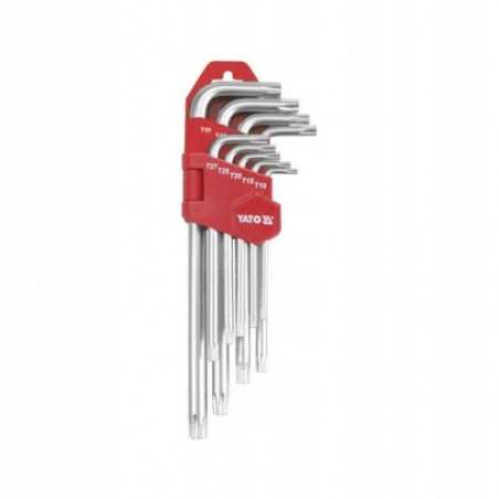 KLUCZE TORX T10-T50 DŁUGIE ZESTAW 9-CZĘŚCIOWY - YT-0512.