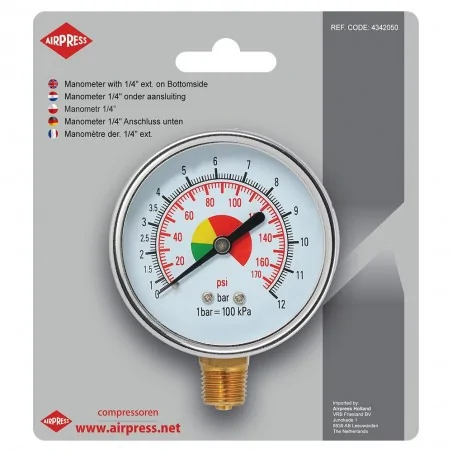 MANOMETR 1/4'' DOLNY GWINT 