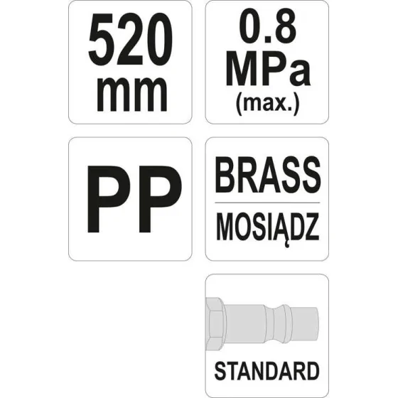 (A) PISTOLET DO PRZEDMUCHIWANIA 520MM 