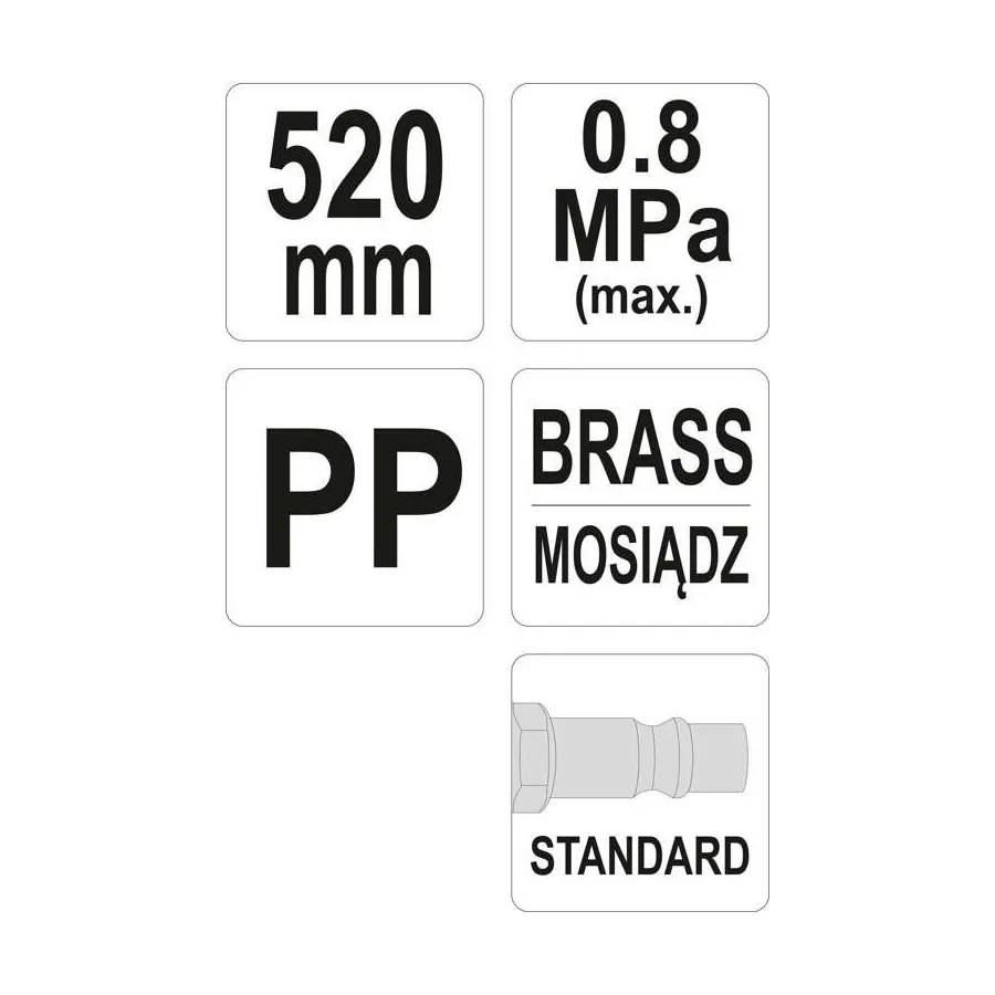 (A) PISTOLET DO PRZEDMUCHIWANIA 520MM 