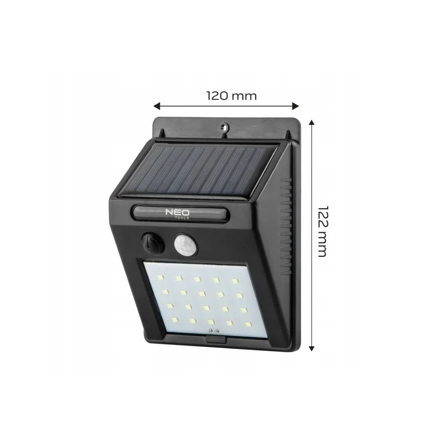 (A) LAMPA SOLARNA ŚCIENNA SMD LED 250LM 