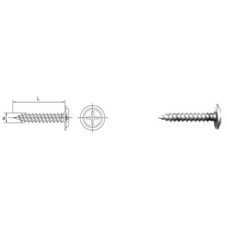 WKRĘT Z ŁBEM PODKŁADKOWYM OCYNKOWANY 4.2*32MM 