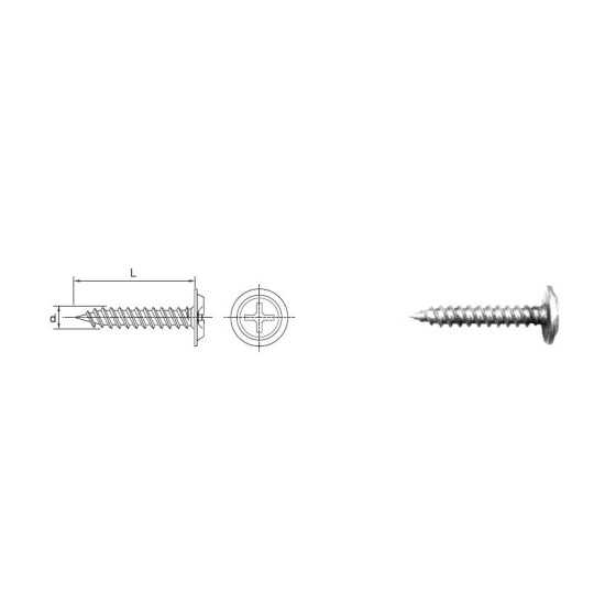 WKRĘT Z ŁBEM PODKŁADKOWYM OCYNKOWANY 4.2*19MM 