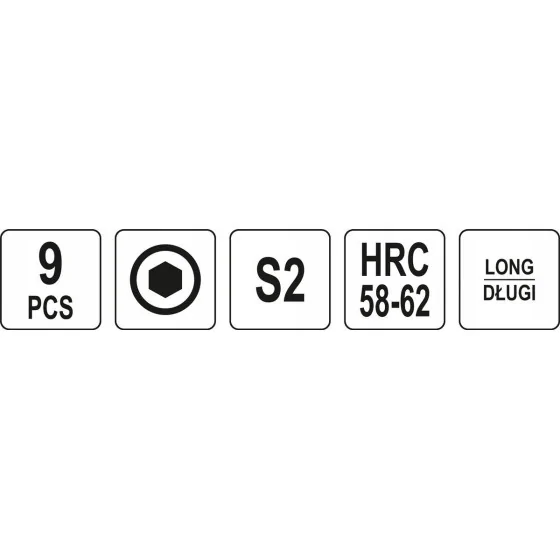ZESTAW KLUCZY IMBUSOWYCH 1,5-10 MM, 9 SZTUK - YT-05631.