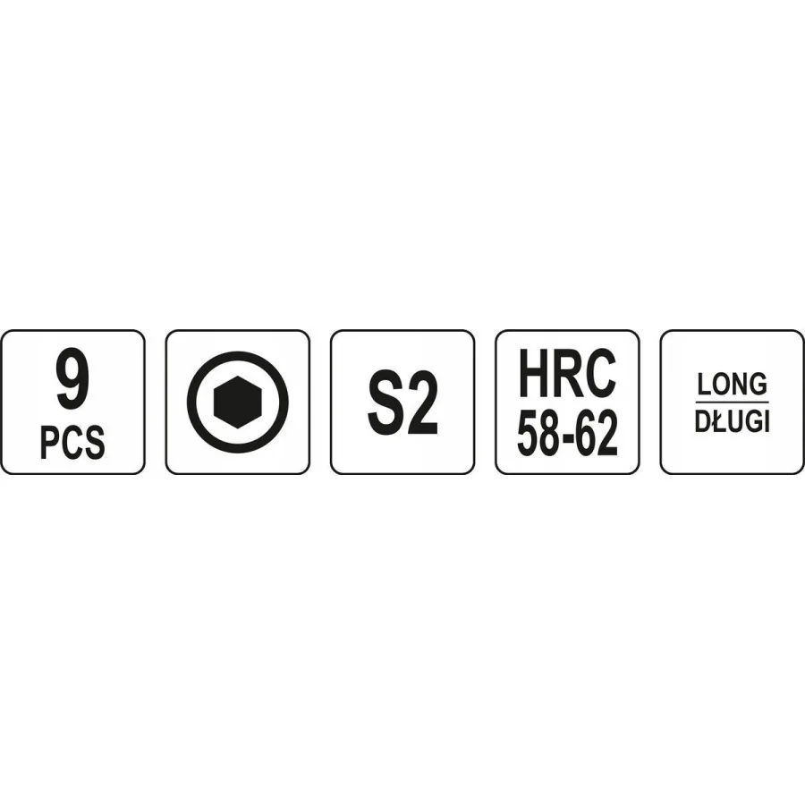 ZESTAW KLUCZY IMBUSOWYCH 1,5-10 MM, 9 SZTUK - YT-05631.