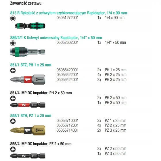 ZESTAW BITÓW 52 CZĘŚCI - 05057460001.