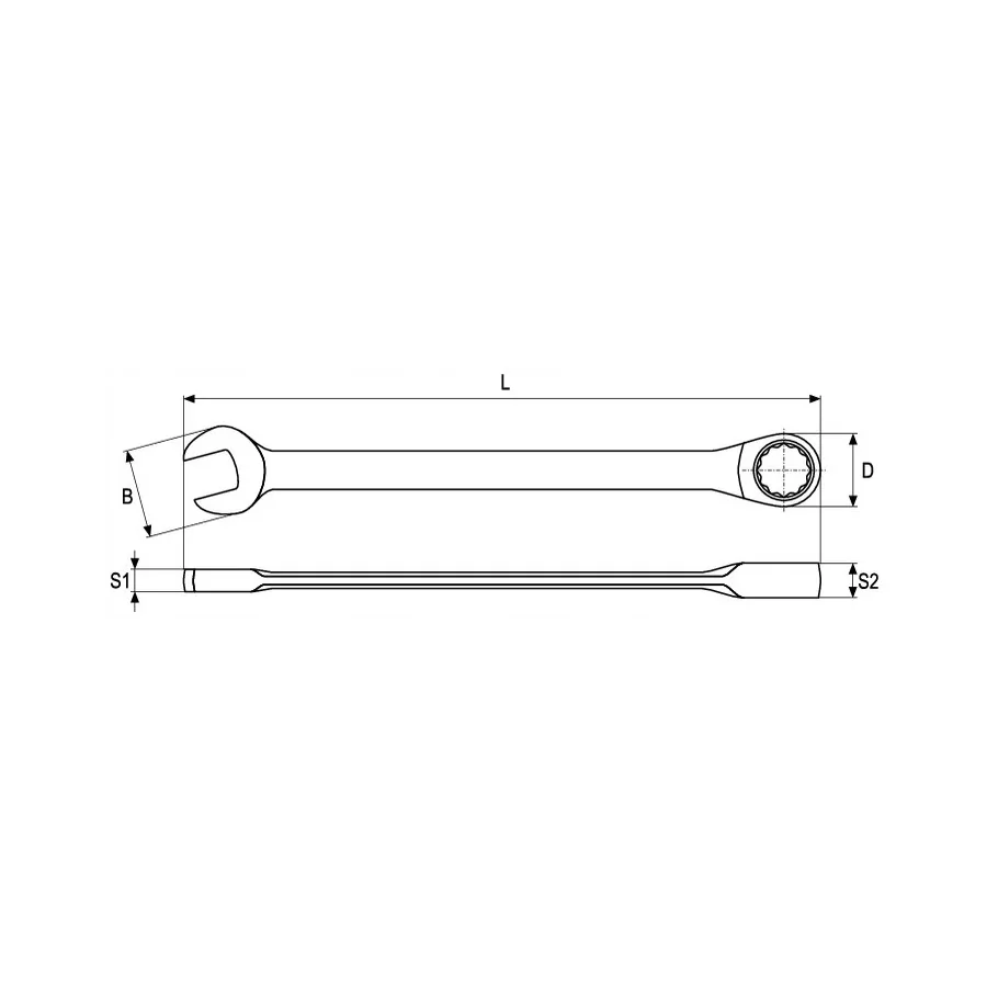 KLUCZ PŁASKO-OCZKOWY Z GRZECHOTKĄ 10MM - YT-0191.