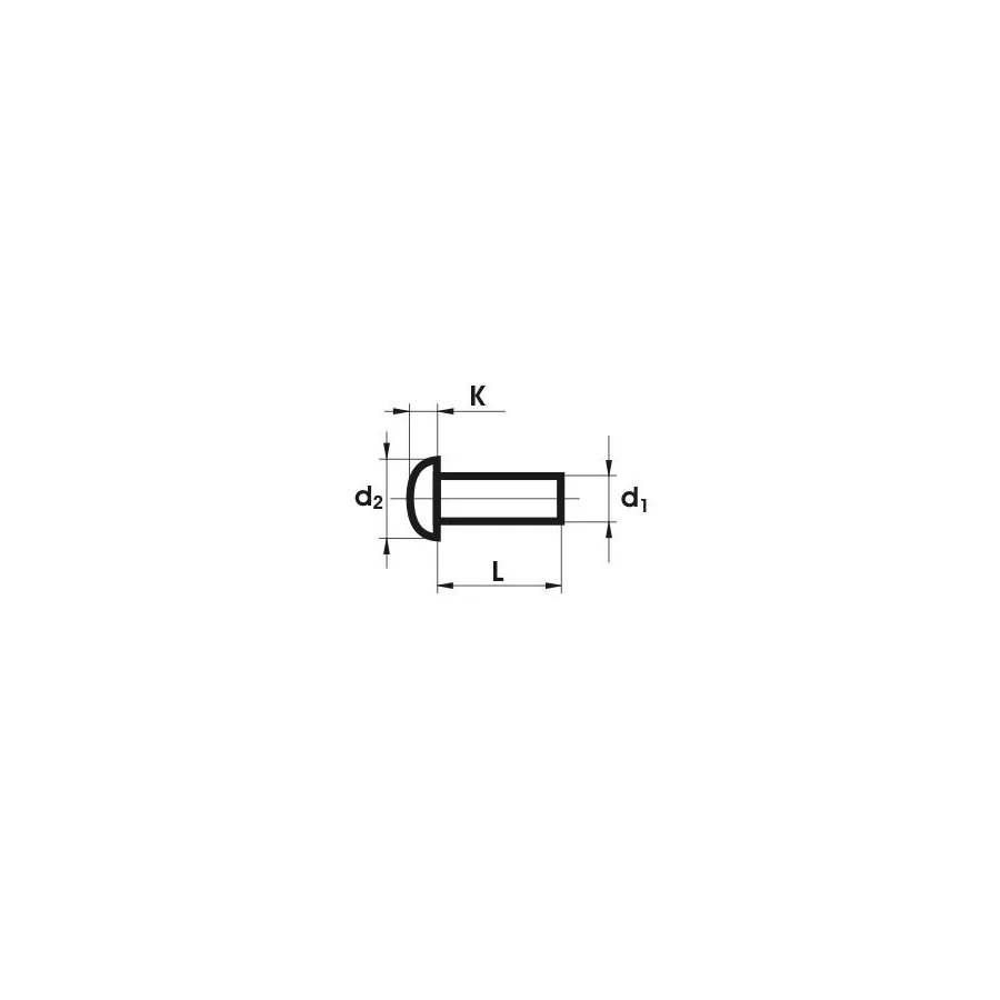 NIT ALUMINIOWY PEŁNY Z ŁBEM KULISTYM 4.0*6 MM 