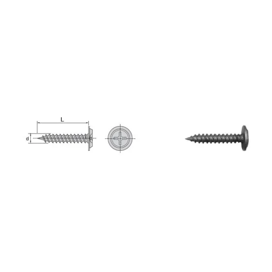 WKRĘT Z ŁBEM PODKŁADKOWYM FOSFATYZOWANY 4.2*65MM 