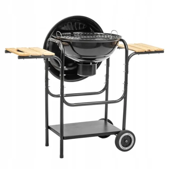 GRILL OKRĄGŁY Z PÓŁKAMI Z POKRYWĄ RUSZT CHROMOWANY ŚR. 43CM - MIR270.