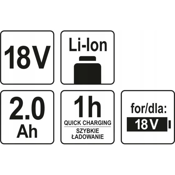 AKUMULATOR 18V LI-ION 2.0 AH - YT-82842.