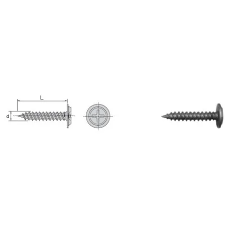 WKRĘT Z ŁBEM PODKŁADKOWYM FOSFATYZOWANY 4.2*19MM KG 