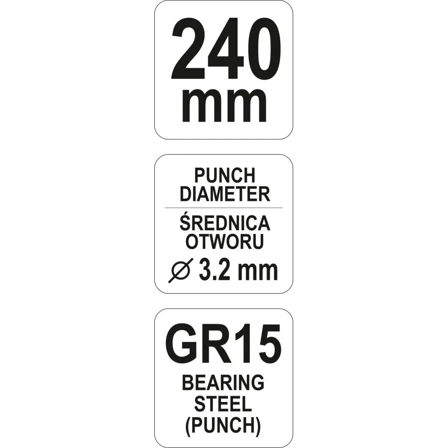 SZCZYPCE DO DZIURKOWANIA BLACH 240MM 