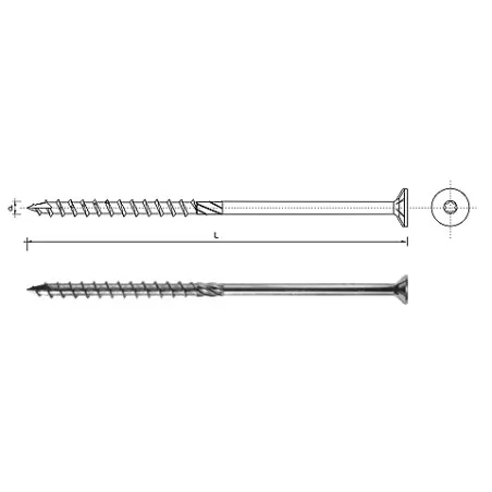 WKRĘT DO DREWNA Z ŁBEM STOŻKOWYM NA TORX 6*160MM T30 