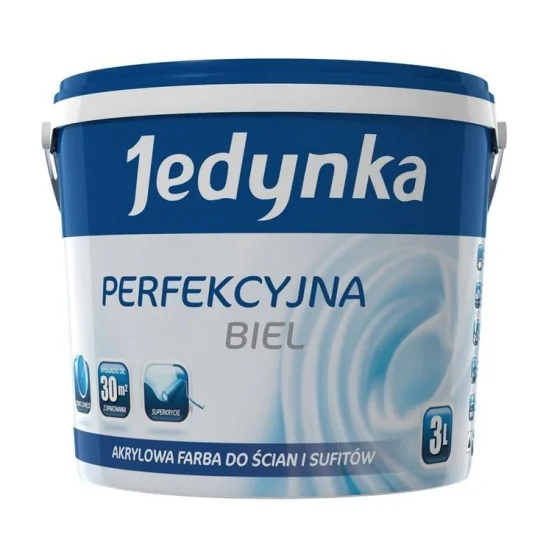 JEDYNKA FARBA AKRYLOWA PERFEKCYJNA BIEL 3L 