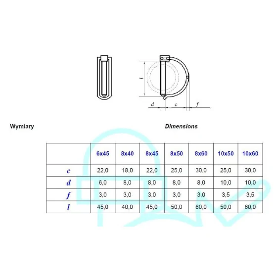 PRZETYCZKA DO RUR 6*45MM AN 72 