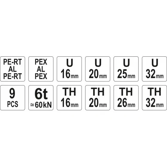 PRASKA HYDRAULICZNA RĘCZNA DO ZACISKANIA ZŁĄCZEK PEX-AL-PEX - YT-21735.