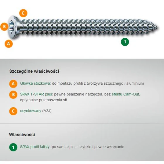 WKRĘT DO RAM 7.5*100MM T-STAR PUS SPAX 