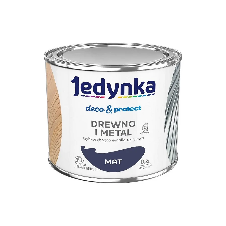 JEDYNKA DECO&PROTECT DREWNO I METAL MAT GRANATOWY 0,2L 