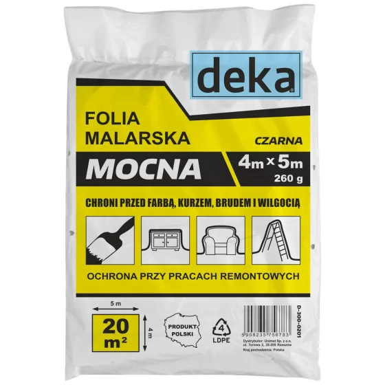 FOLIA MALARSKA MOCNA CZARNA 4*5M 300G 