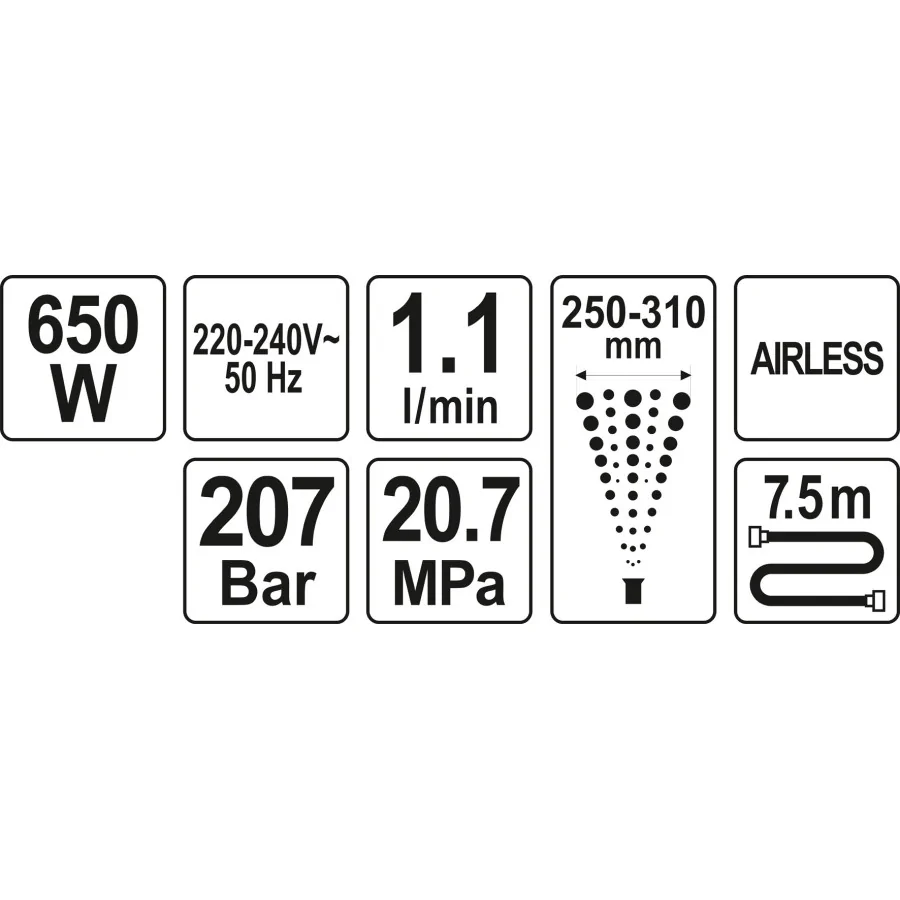 AGREGAT MALARSKI HYDRODYNAMICZNY 650W - YT-82560.