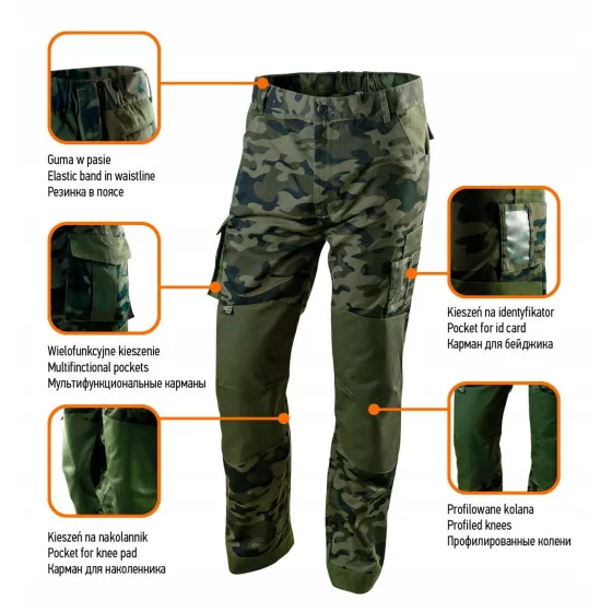 SPODNIE ROBOCZE CAMO XXL - 81-221-XXL.