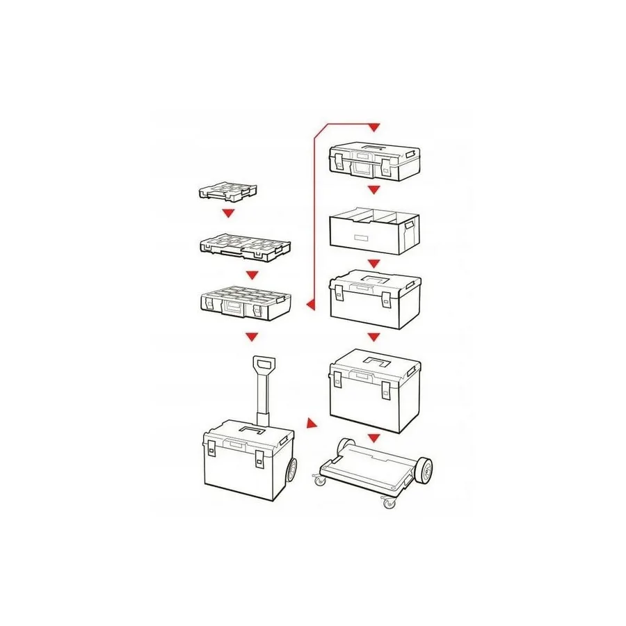 SKRZYNKA NARZĘDZIOWA QBRICK ONE ULTRA HD RED CART - SKRZ N4472.