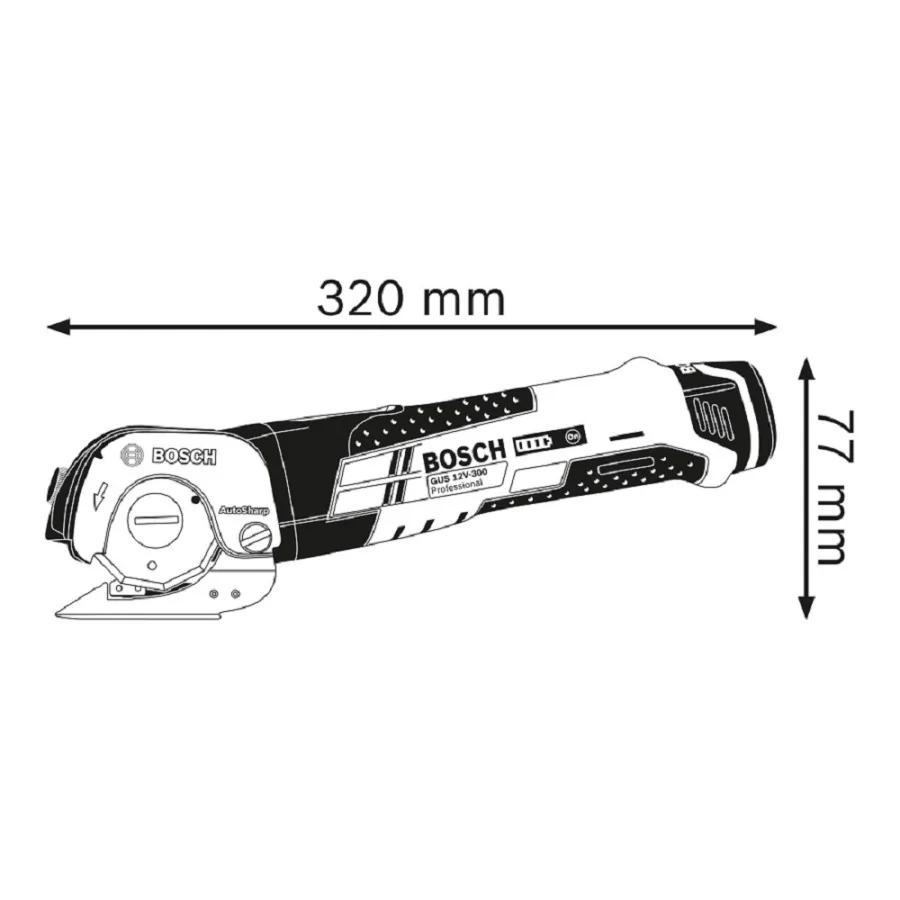 NOŻYCE ROTACYJNE GUS 12V-300 0*AH 