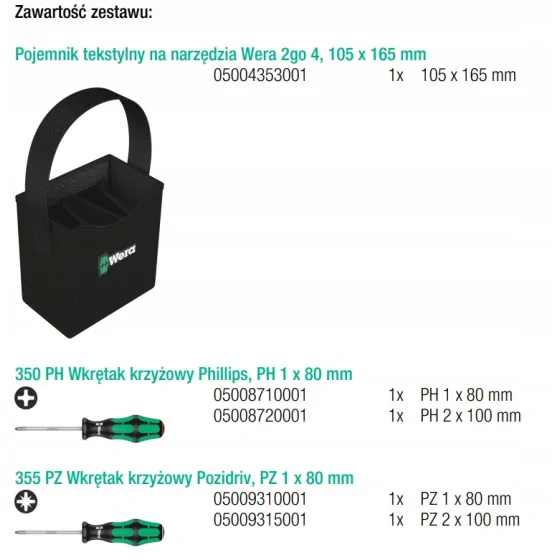 ZESTAW WKRĘTAKÓW KRAFTFORM 2GO 300, 11 CZĘŚĆI - 05004313001.