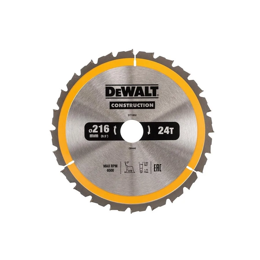 PIŁA TARCZOWA DO DREWNA 216/30MM, 24 ZĘBY - DT1952-QZ.