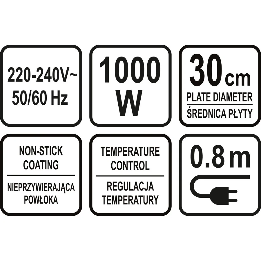 NALEŚNIKARKA 1000W 30CM - 67470.