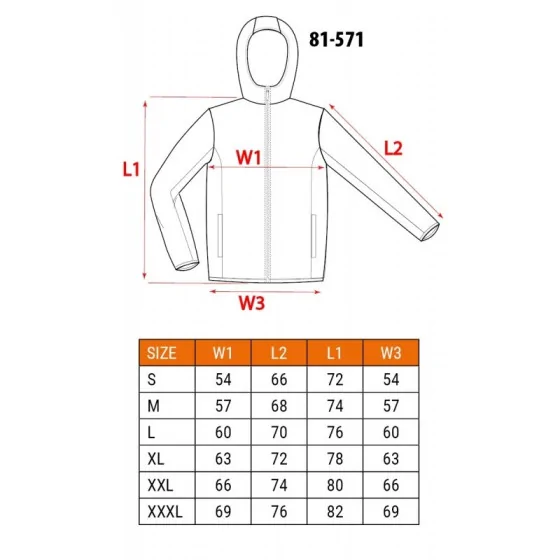 KURTKA Z MEMBRANĄ 8000 PREMIUM, OCIEPLANA, ROZMIAR XXL - 81-571-XXL.