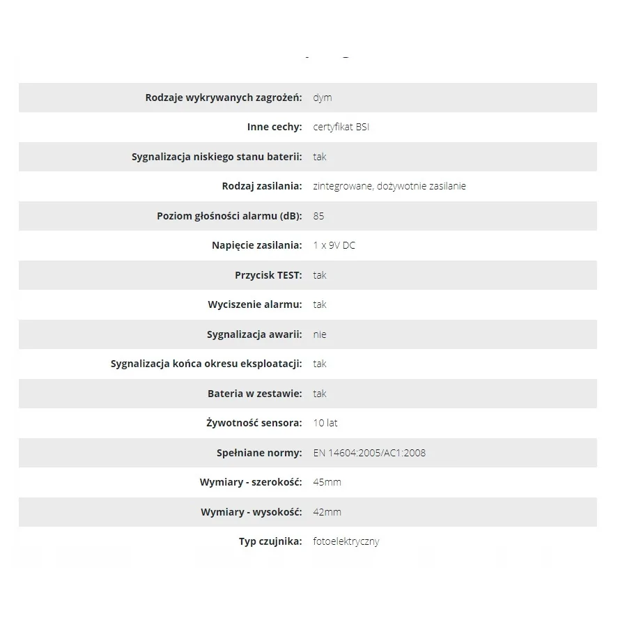 BATERYJNY CZUJNIK DYMU MINI 10 LAT - OR-DC-628.