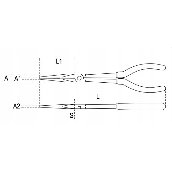 SZCZYPCE PÓŁOKRĄGŁE PROSTE 283MM - BE1009L/A.