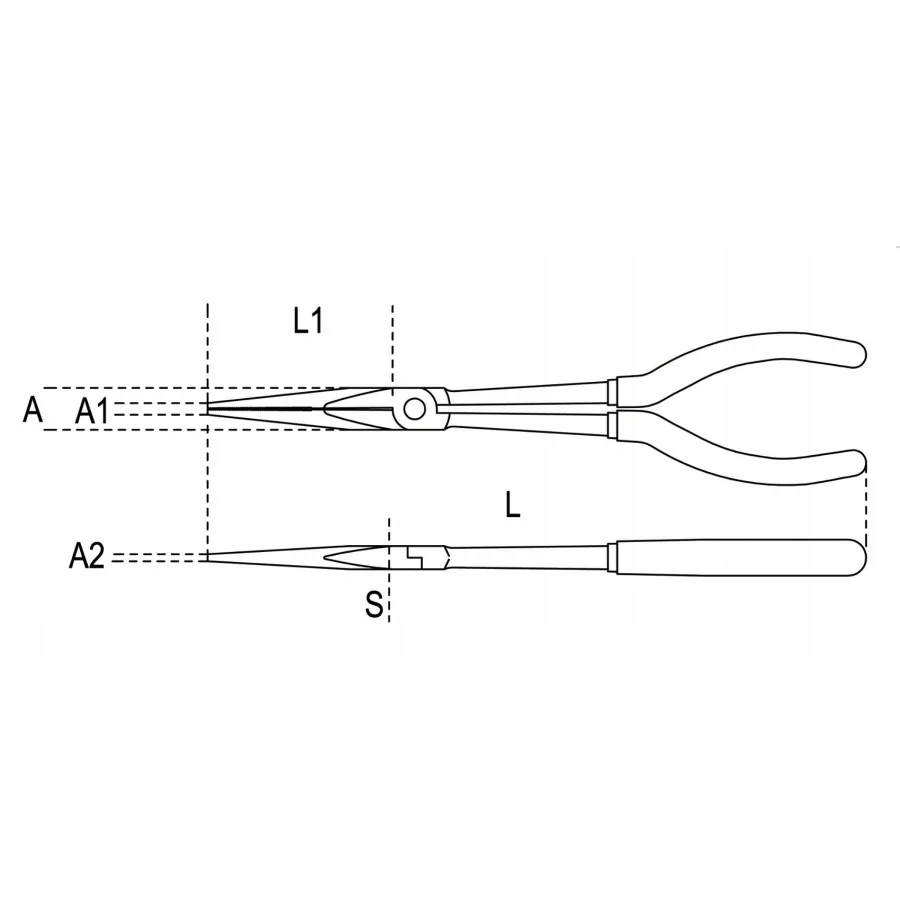 SZCZYPCE PÓŁOKRĄGŁE PROSTE 283MM - BE1009L/A.