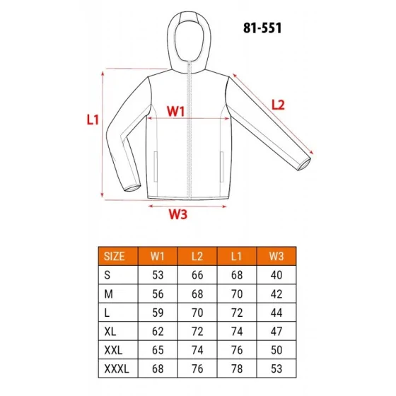 KURTKA SOFTSHELL Z KAPTUREM ODPINANYM, ROZMIAR S - 81-551-S.