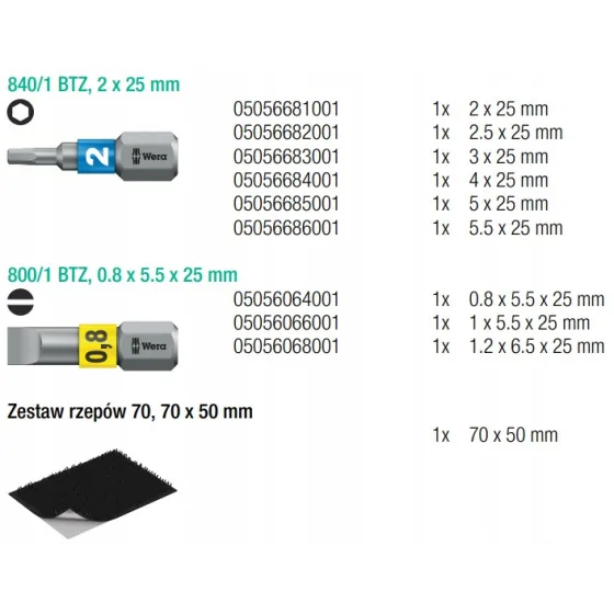 ZESATAW BITÓW 1/4'' KRAFTFORM KOMPAKT STUBBY 19CZ. - 05057471001.