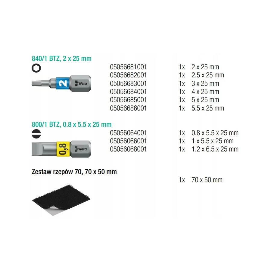 ZESATAW BITÓW 1/4'' KRAFTFORM KOMPAKT STUBBY 19CZ. - 05057471001.