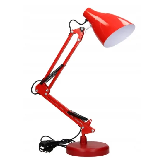 LAMPA BIURKOWA DIAN 60W E27 STAL, CZERWONA - DL-1/R.