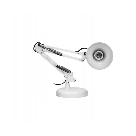 LAMPA BIURKOWA DIAN 60W E27 STAL, BIAŁA - DL-1/W.