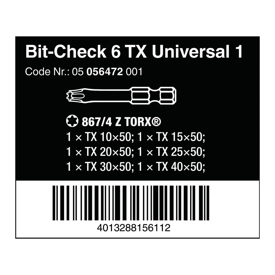 ZESTAW BIT-CHECK 6 TX UNIVERSAL 1, 6CZ. 