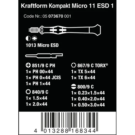 ZESTAW KRAFTFORM KOMPAKT MICRO 11 ESD 1, 11CZ. - 05073670001.