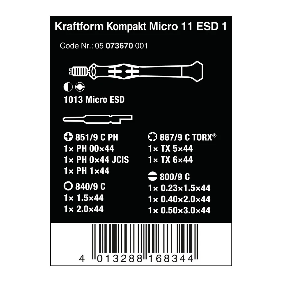 ZESTAW KRAFTFORM KOMPAKT MICRO 11 ESD 1, 11CZ. - 05073670001.