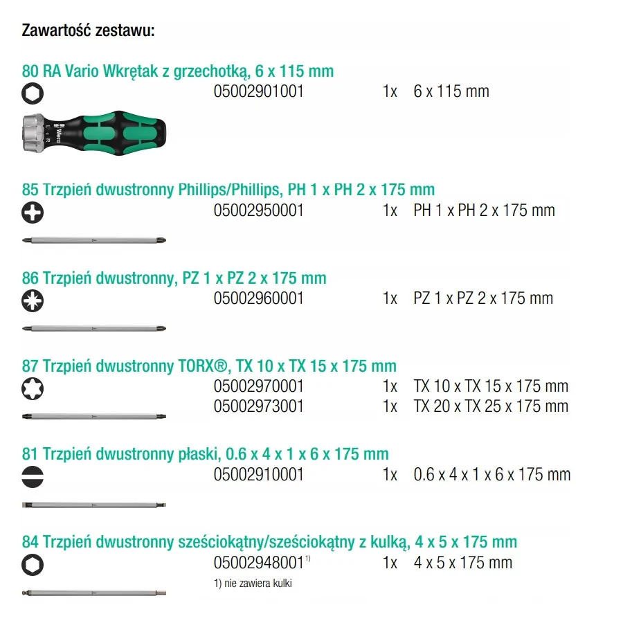 ZESTAW KRAFTFORM KOMPAKT VARIO RA SB, 7CZ. - 05073665001.