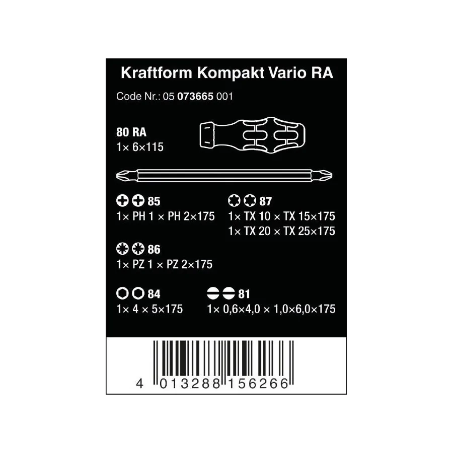 ZESTAW KRAFTFORM KOMPAKT VARIO RA SB, 7CZ. - 05073665001.