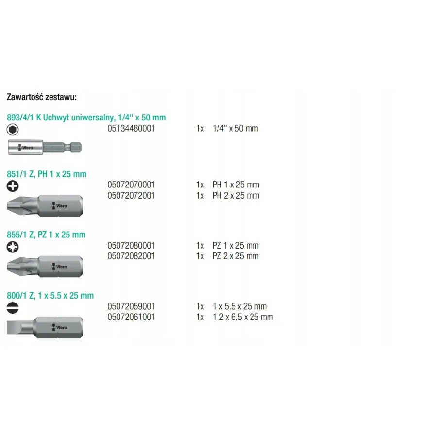 ZESTAW BITÓW BIT-CHECK 7 UNIVERSAL 1, 7CZ. - 05056295001.