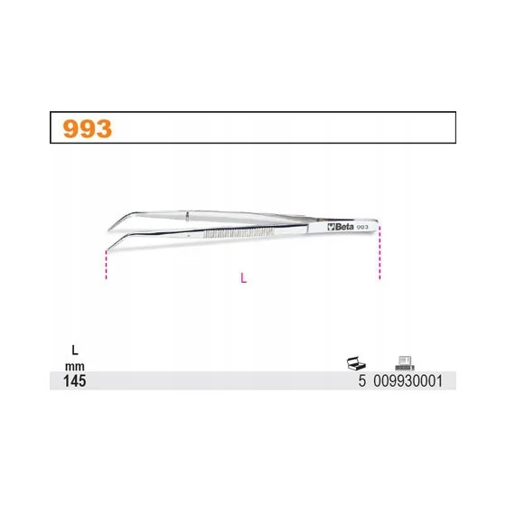 PĘSETA ODGIĘTA PUNKTOWA 145MM - BE993.