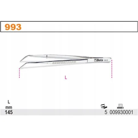 PĘSETA ODGIĘTA PUNKTOWA 145MM - BE993.