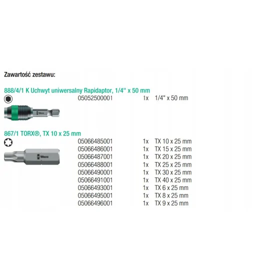 ZESTAW BIT-CHECK 10 TX UNIVERSAL,UCHWYT RAPIDATOR, 10CZ - 05057115001.